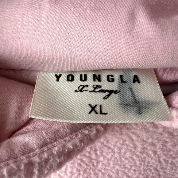 YoungLA Soft Pink Sherpa Hoodie. Men’s Size XL - Picture 3 of 6